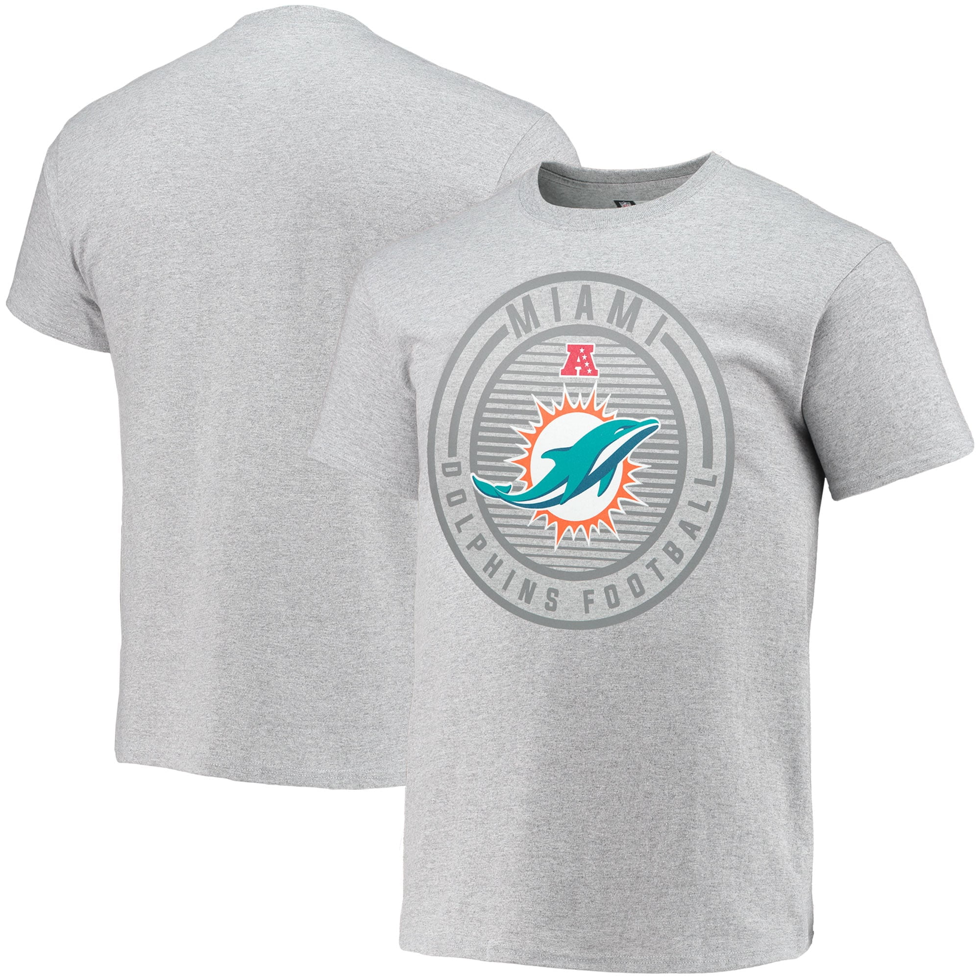 Men's Fanatics Branded Heathered Gray Miami Dolphins Solid Recruit T ...