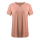 thumbnail image 4 of Qucoqpe - Blusas de verano para mujer, tallas grandes, moda informal, cuello en V, manga corta, estampado de color liso, blusa holgada, en liquidación, 4 of 4