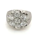 thumbnail image 2 of 3 CT Round Cut Moissanite Men's Cluster Engagement Ring Real 925 Sterling Silver, 2 of 4