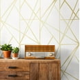 thumbnail image 3 of NextWall Metallic Gold Quartz Geo Peel and Stick Wallpaper, 3 of 9