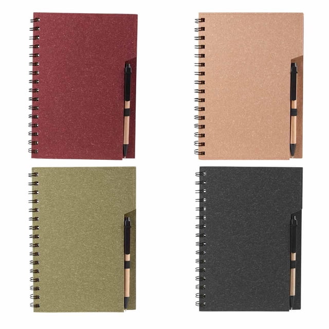 Paquete 20 piezas Libreta de 70 hojas con bolígrafo ecológico cafe 15.4 x 20.9