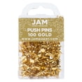 thumbnail image 2 of JAM Paper Push Pins, Gold, Standard Size, 1 inch, 100/Pack, 2 of 7