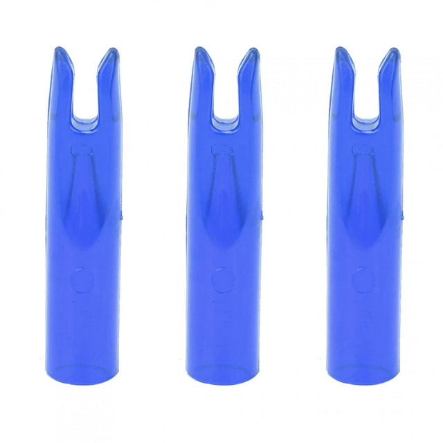 50 Pcs Accessoire de Tir à l'Arc en Plastique Portable, Insert de Queue Encoche Flèche pour Arbre de 6mm Bleu