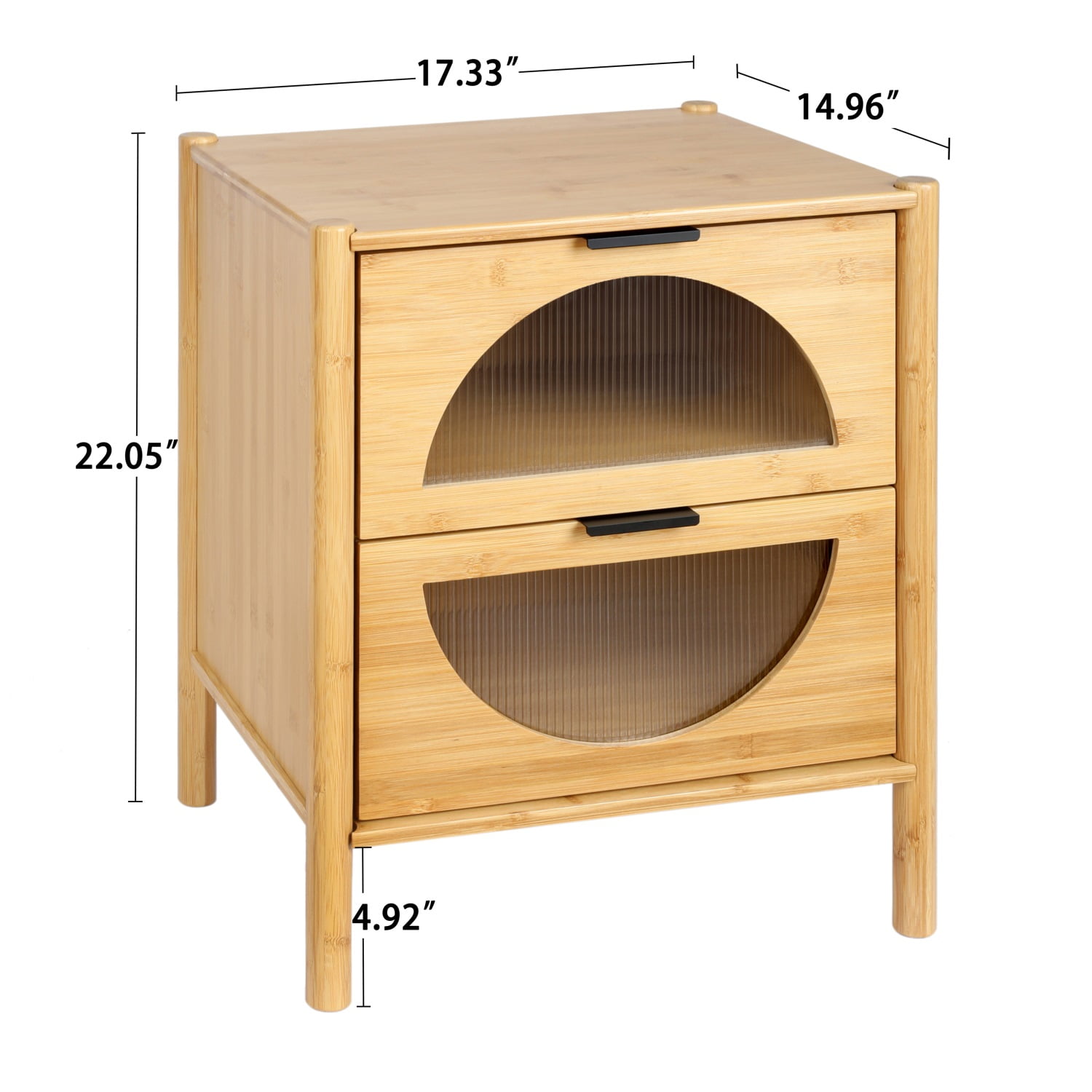 Kadyn Nightstand Side Table, Bamboo End Table with 2 Drawers, Modern Bedside Table for Bedroom, Living Room, Barnwood Kadyn Nightstand Side Table, Bamboo End Table with 2 Drawers, Modern Bedside Table for Bedroom, Living Room, Barnwood