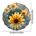 thumbnail image 4 of Vibrant Yellow Flower Metal Wind Spinner with Abstract Concentric White Lines - Modern Garden Decor for Yard and Outdoor Spaces, 4 of 6