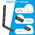 thumbnail image 3 of Uxcell Metal L-shape Brackets, 90 Degree l Bracket Corner Braces Cold Rolled Steel Right Angle Mounts with Screws 125mm x 75mm 4, 3 of 6