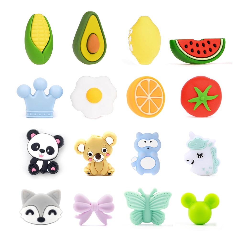 Lot De 10 Perles Focales En Silicone Pour Stylos, Perles Focales En