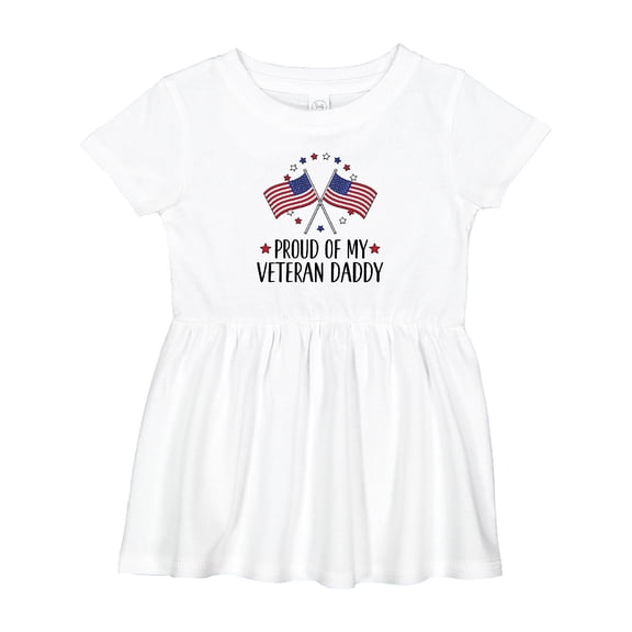 Inktastic Military Veteran Daddy Proud Son Daughter Girls Baby Dress