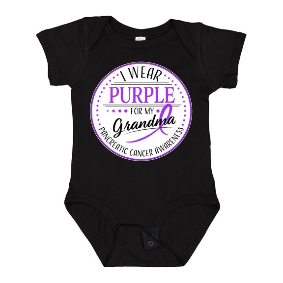 Inktastic I Wear Purple for My Grandma Pancreatic Cancer Awareness Boys or Girls Baby Bodysuit