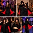 thumbnail image 6 of GOBWCOT Bat Onesie Pajamas for Adults Flannel Hooded Jumpsuit with Bat Wings Halloween Costume Cosplay One Piece Sleepwear Outfit for Women Men, 6 of 7