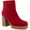RED MICRO, variant on Womens Warrant Faux Leather Platform Booties