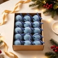thumbnail image 3 of 15 PCS Velvet Christmas Ornaments Set, Shatterproof Flocked Ball Ornaments with Bow Hanging Ribbon, Gift-Boxed Christmas Tree Decor for Holiday Home Decoration, 3.15", 3 of 8