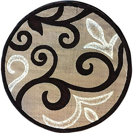 Emirates Modern Round Contemporary Area Rug Beige Berber Fl Design 525 7 Feet 9 Inch X Canada Area Rug Beige Berber Fl Design, 9 Inch Round Area Rug