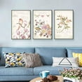 thumbnail image 3 of wall26 Floating Framed Canvas Wall Art for Living Room, Bedroom Vintage Bird Flower Canvas Prints for Home Decoration Ready to Hang - 16"x24"x3 Panels, 3 of 4