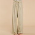 thumbnail image 1 of Pantalones Largos De Mujer Pantalones de algodón y lino ajustables con nudo de corbata sueltos para vacaciones (caqui XXL) Ygjytge para Mujer Caqui T XXL, 1 of 5