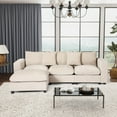 thumbnail image 5 of WestinTrends Augusta 99" Modular Chenille L-Shaped Sectional Sofa and Chaise With USB/Type-C Ports and Side Pockets, Taupe, 5 of 16