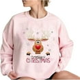 thumbnail image 2 of WEAIXIMIUNG Sweat à Demi-Zip pour Femmes 3TG Sweat de Noël pour Femmes Design Père Noël et Arbre Col Rond, 2 of 4