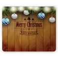 thumbnail image 1 of Christmas Mouse Pad, Wooden Setting with Grey Balls Fairy Tale Setting and Pine Tree Twigs Wishes Theme, Rectangle Non-Slip Rubber Mousepad, Brown, by Ambesonne, 1 of 2
