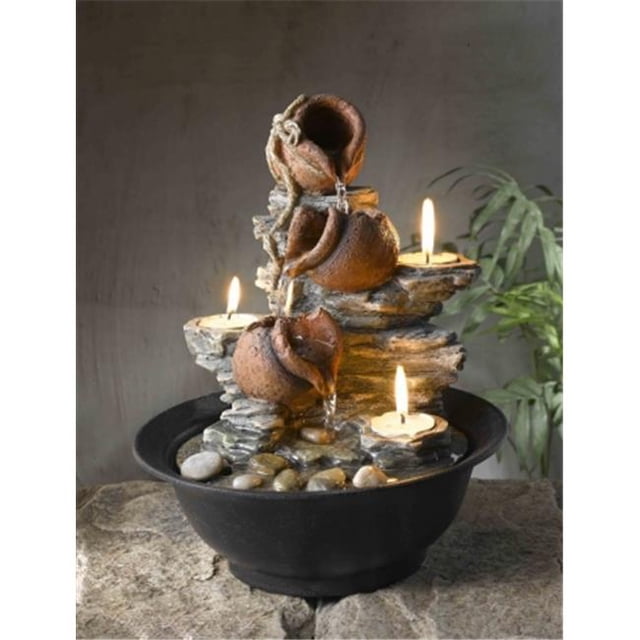 Tavolo Luci Mini Pot Tabletop Fountain with Candle