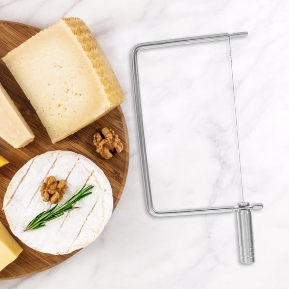 Hemoton Handheld Cheese Cutter for Slices Stainless Steel Cheese Slicer with Wire Multipurpose Butters Slicer Portable Kitchen Tool