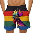 thumbnail image 6 of Mifsaly Plus Size Beach Shorts for Men Rooster and Crab Print Swim Shorts Cute Animal Graphic Loose Casual Short Pants Summer Vacation Beachwear with Pockets, 6 of 8