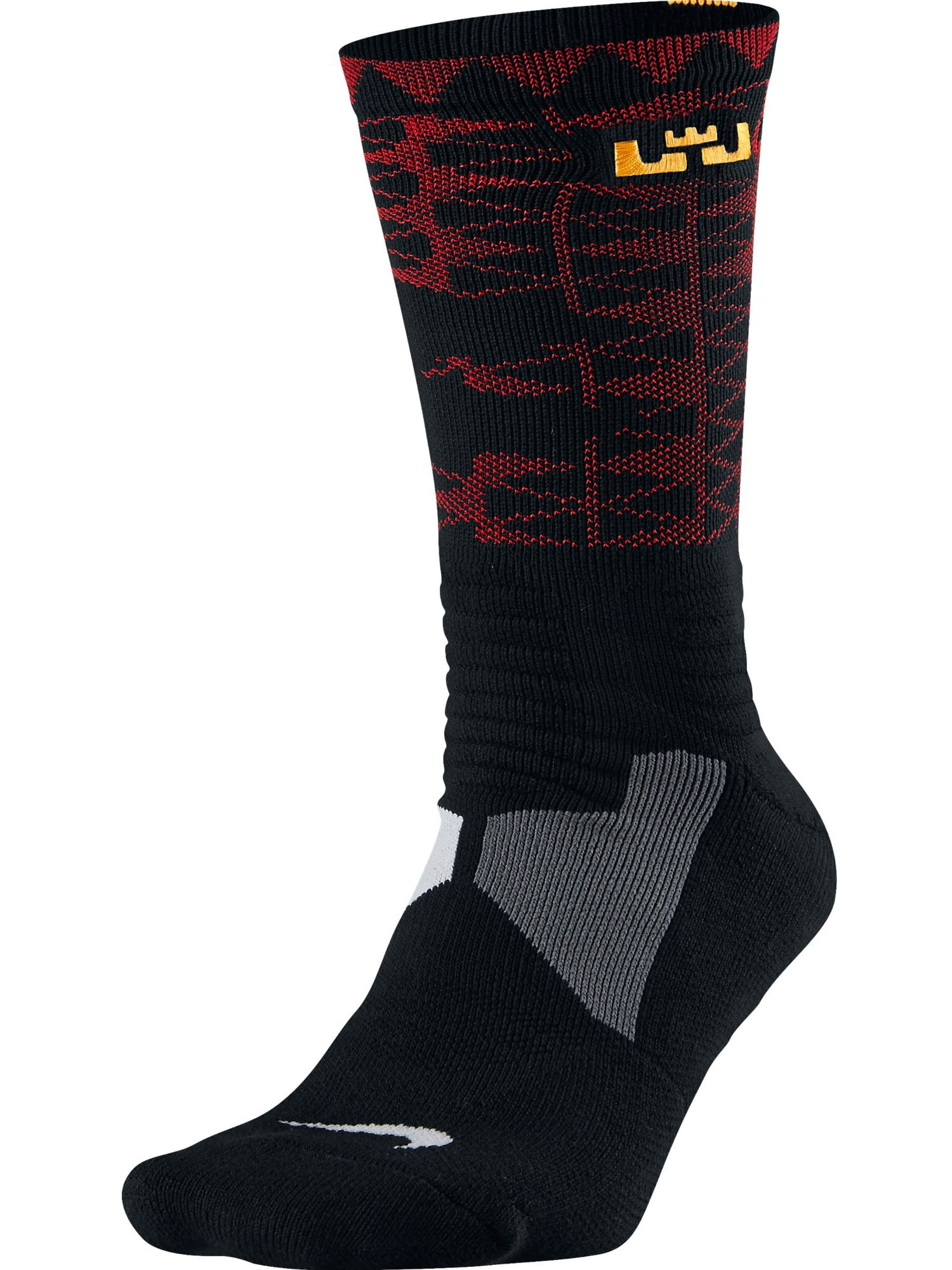 Nike Lebron Hyper Elite Men's Basketball Socks Black/University Gold - Walmart.com