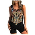 thumbnail image 2 of EGNMCR Bikini Set Women Conservative Print Strappy Back Set Two Piece Swimsuits Swimdress, 2 of 6