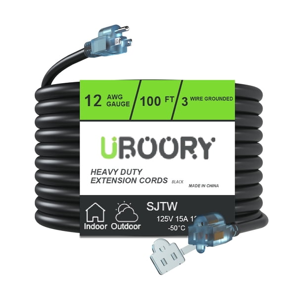 Cable de extensión Uboory impermeable 30 m 12/3 SJTW Heavy Duty