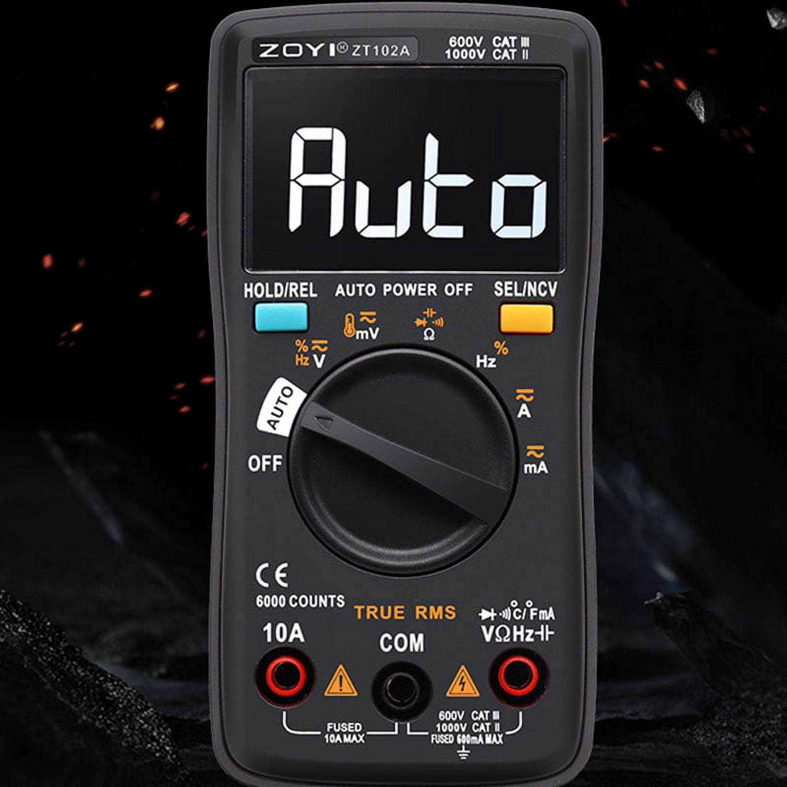 ZT102A Digital Multimeter 6000 Counts Auto 113D Back Light Voltmeter Transistor Tester Frequency Diode Temperature
