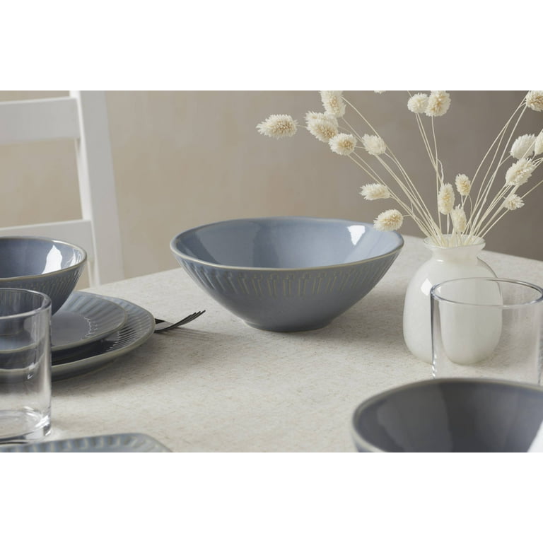 Oneida Entertain 365 48 oz Blue Stoneware Serving Bowl for Kitchen