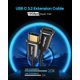 thumbnail image 2 of Cable de extensión USB C CLEEFUN de 0,3 m/1 pie USB C 3.2 macho a hembra, 2 of 7