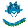 thumbnail image 3 of Diadema de dinosaurio con cola, decoración creativa, accesorio fotográfico divertido para eventos, juegos de rol azul, 3 of 8