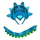 thumbnail image 3 of Diadema de dinosaurio con cola, divertida decoración, fácil de poner y quitar, ideal para baile en el escenario. azul, 3 of 8