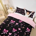 thumbnail image 3 of Erosebridal Black Pink Bow-tie Girls Twin Bedding, Princess Cartoon Duvet Cover Set, 2 Pieces, No Comforter, 3 of 5