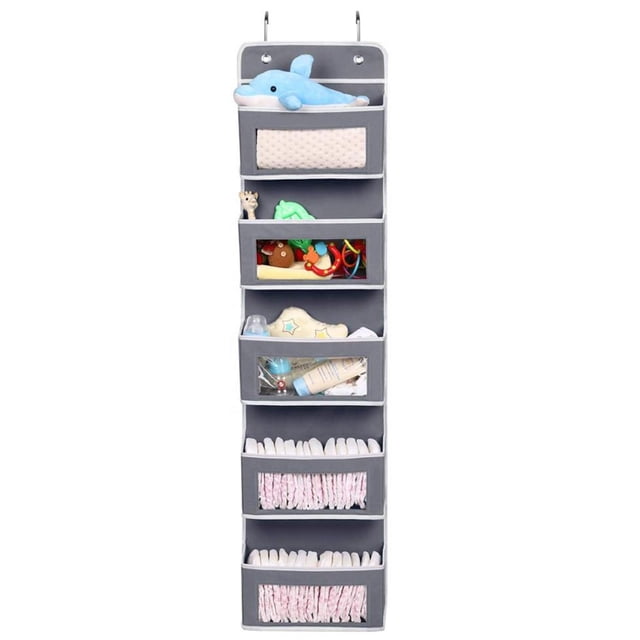 Bolsa De Almacenamiento Para Colgar En La Puerta Tela No Tejida Organizador Para Colgar En La Puerta De La Habitación De Gran Capacidad Con 5 Bolsillos Grandes Soporte Para Colgar En La Puerta Que Kearding HA021865-00