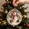 thumbnail image 5 of Glowing Christmas Story Ornament, Light-Up Mini Holiday Scene in Clear Acrylic Ball, Snowman Design for Christmas Tree Hanging Holiday Decor, 3.15 Inch, 5 of 6