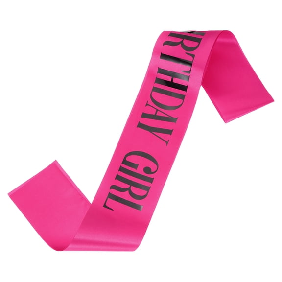 Uxcell Birthday Girls Sash with Pin Black Lettering Party Favors Supplies Decorations Accessories for Women Costume Gifts Sweet Birth Day, Hot Pink