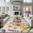thumbnail image 3 of Wildflowers Area Rugs 6'x9', Washable Small Throw Rugs for Kitchen Dining room, Spring Vintage Tulip Butterfly Floral Leaf Indoor Outdoor Rug Non-Slip Low Pile Carpet Runner Reversible Floor Mats, 3 of 8
