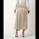 thumbnail image 5 of Falda de Satén de Seda con Cintura Alta y Cremallera para Mujer. Champán M, 5 of 7