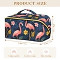 thumbnail image 4 of FORMRS Makeup Bag Travel Cosmetic Organizer for Women Fold Flat Zipper Pouch with Handle, Floral Flamingo, 4 of 8
