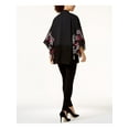 thumbnail image 2 of Alfani Womens Open Front Kimono Top Blouse, Black, L/XL, 2 of 2