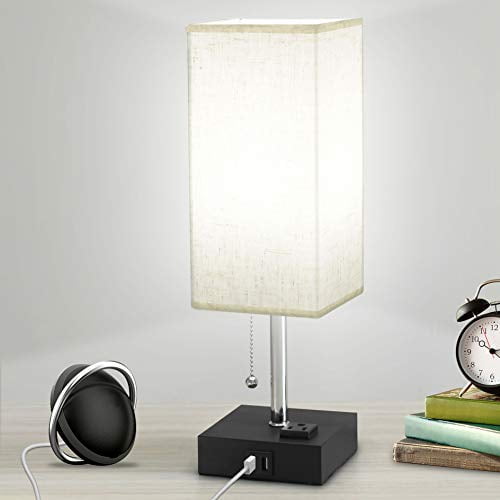 Table Lamp with USB Port, Sailstar Bedside Lamps with 2 Fast USB Charging Ports & AC Outlet