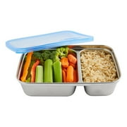 Food Storage Rectangle Container Blue Silicone Lid, 28 oz - U-Konserve
