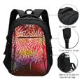 thumbnail image 3 of Pofeuu Fireworks Print Storage Laptop Backpack with USB Charging Port[Water Resistant] College Computer Bookbag Fits, 3 of 7