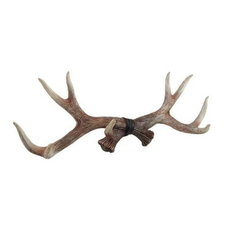 - Zeckos - Lifelike Deer Antlers Rack Decorative Wall Hook - White