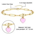 thumbnail image 3 of Pulseras y Tobilleras de Corazón de Acero Inoxidable para Hombre Mujer, Pulsera (15+5cm), Tobillera (21+5cm) Ajustable, 3 of 6