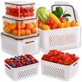 thumbnail image 1 of Recipientes de almacenamiento de frutas Winproper 4 en 1, paquete de 5 con tapas, 1 of 7