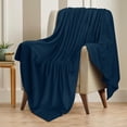 thumbnail image 5 of Utopia Bedding 100% Cotton Thermal Blanket Navy King Size Soft, Lightweight, Breathable, Cozy Spring and Summer Blankets for Bed, Home Room Decor Gifts for Women and Men (90x108 Inches), 5 of 9