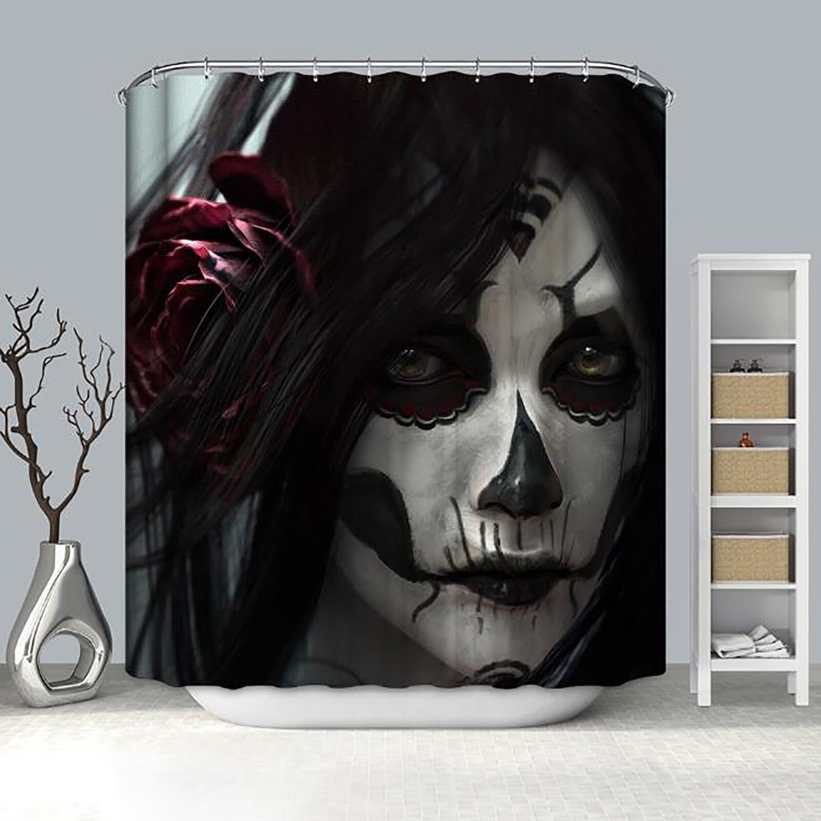 Sehao Shower Curtain Happy Halloween Waterproof Polyester Fabric Shower