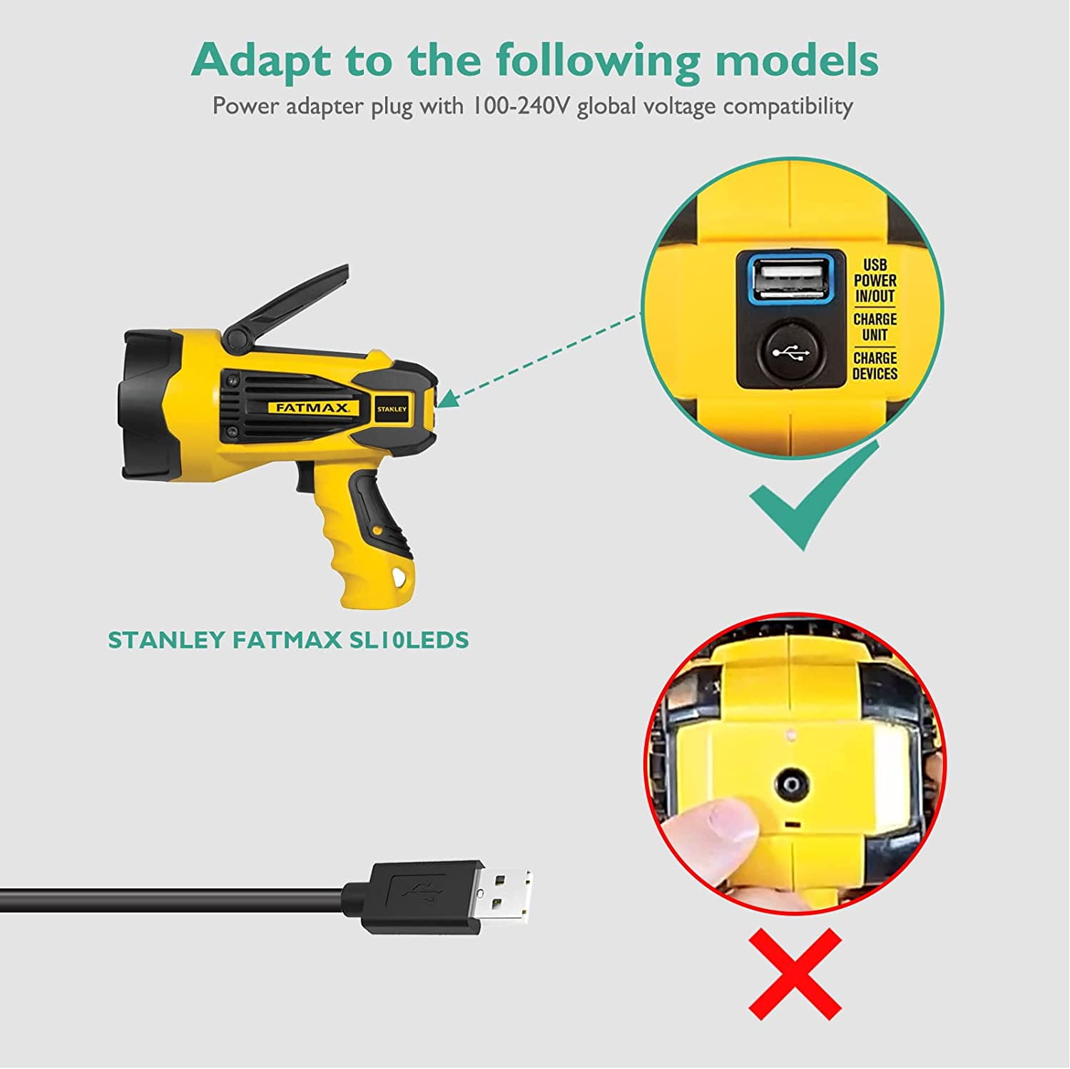 Stanley Fatmax Sl10leds Rechargeable 2200 Lumen Lithium Ion Ultra